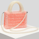 Luxury Designer Party Small Handbag with Faux Pearl Chains 03