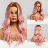 Medium Length Color Variations  Water Wave Synthetic Wigs (19)