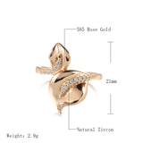 Rose Gold Color Flower with Cubic Zirconia Ring R26