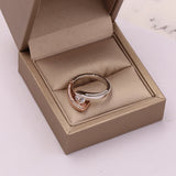 High quality two-tone color cubic Zirconia Stone Ring R65