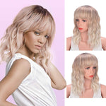 Female Short and Medium Stylish Synthetic Wigs of Various Colors with Bangs (09)