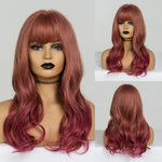 Medium Length Color Variations  Water Wave Synthetic Wigs (19)