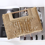 Luxy Moon Gold Clutch Club Party Sequin Evening Bag 10