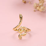 Gold Color Garden Snake With  Cubic Zirconia Ring Snake R4