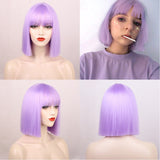 Female Short Smooth Synthetic Wigs With Various Colors (11)