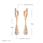 Rose Gold Color Cubic Zirconia Drop Latch Back Earrings E3