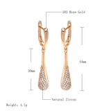 Rose Gold Color Cubic Zirconia Drop Latch Back Earrings E3