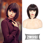 Female 10 Inches Short Bob Synthetic Hair Wig with Bangs (03)