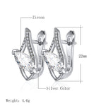 Trendy Gold & Silver Color Marquise Cubic Zirconia Geometric Latch Back Earrings E16