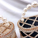 Luxury Hollow Out Wedding Clutch Purse Pearl Hander 01