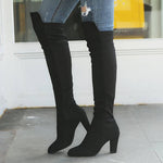 Fashion Knee High Boots Flock Slim Boots 76