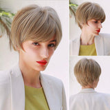 Short Hair Various Colors Synthetic Wig With Bangs (44)